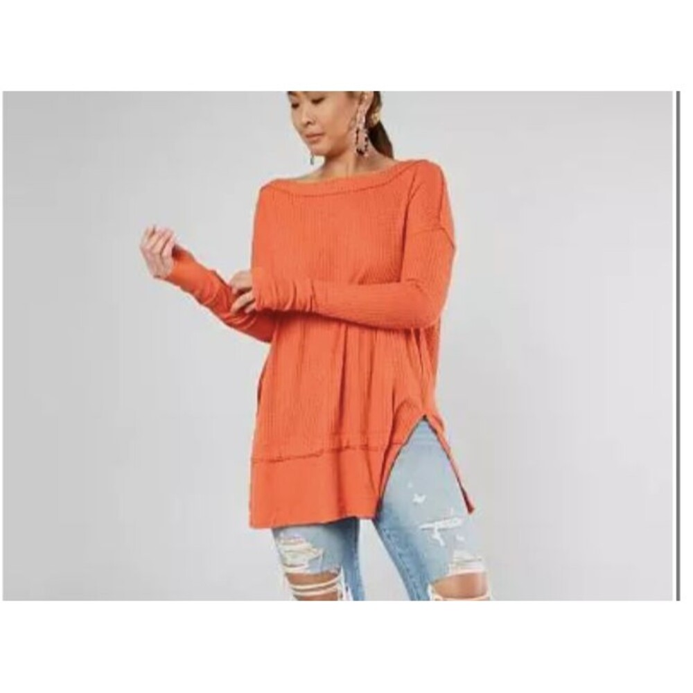 We The Free North Shore Thermal Tunic-Small-Thumb Holes-Oversized-Scoop Neck